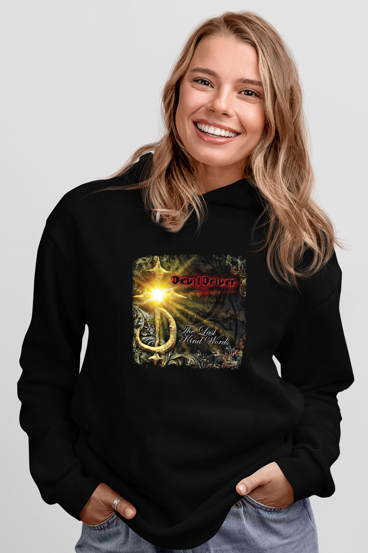 Devil Driver Baskılı Unisex Siyah Hoodie