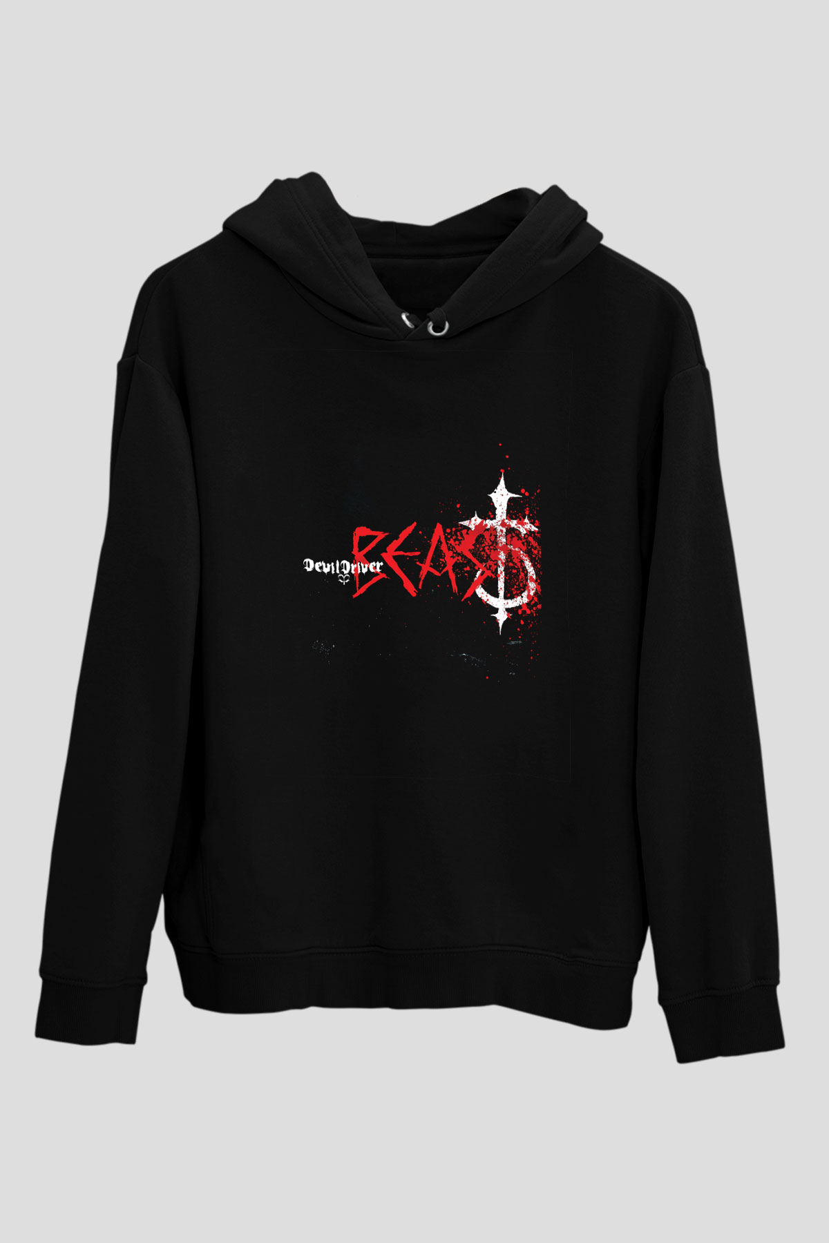 Devil Driver Baskılı Unisex Siyah Hoodie