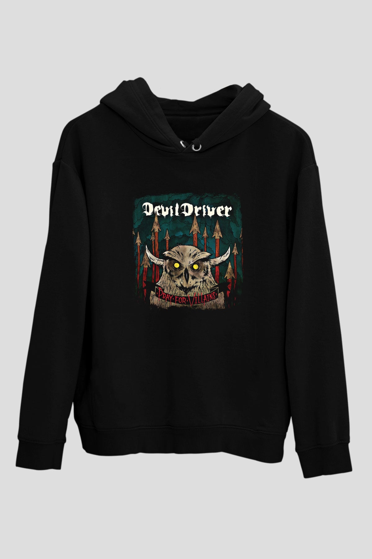 Devil Driver Baskılı Unisex Siyah Hoodie