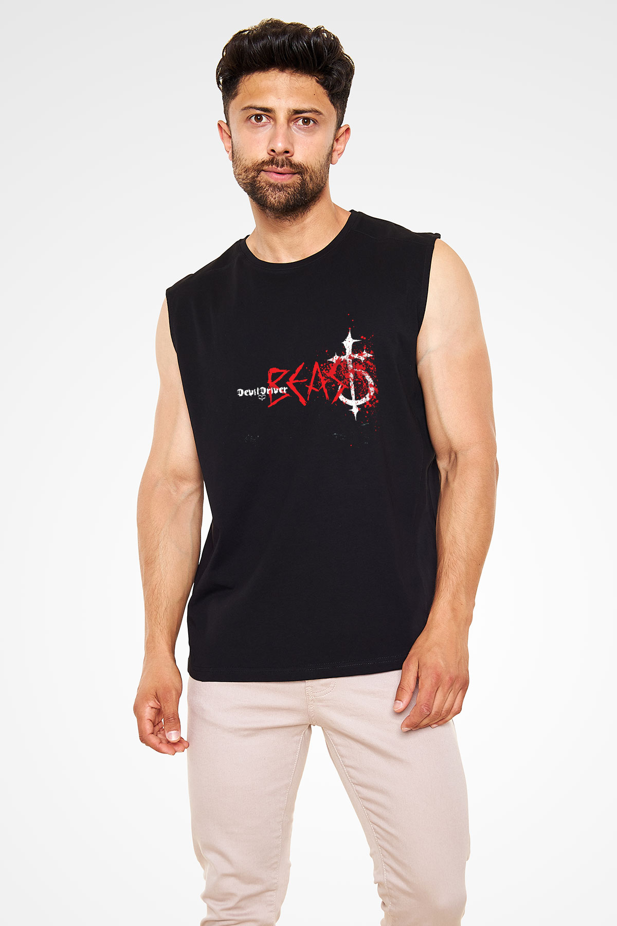 Devil Driver Baskılı Unisex Siyah Kolsuz Tişört