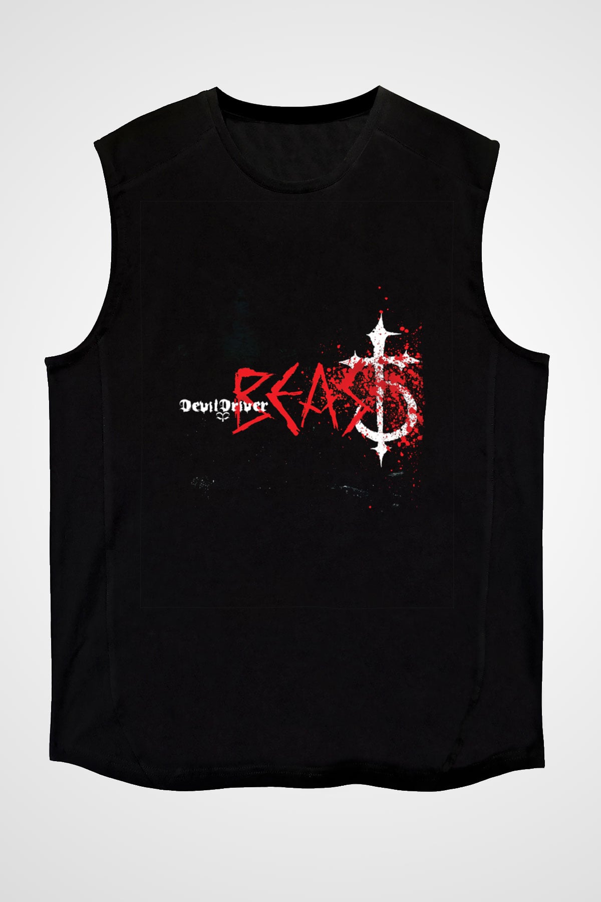 Devil Driver Baskılı Unisex Siyah Kolsuz Tişört