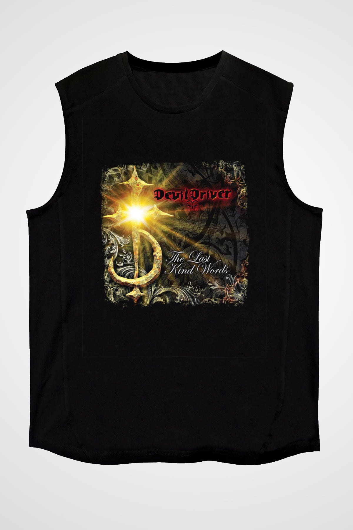 Devil Driver Baskılı Unisex Siyah Kolsuz Tişört