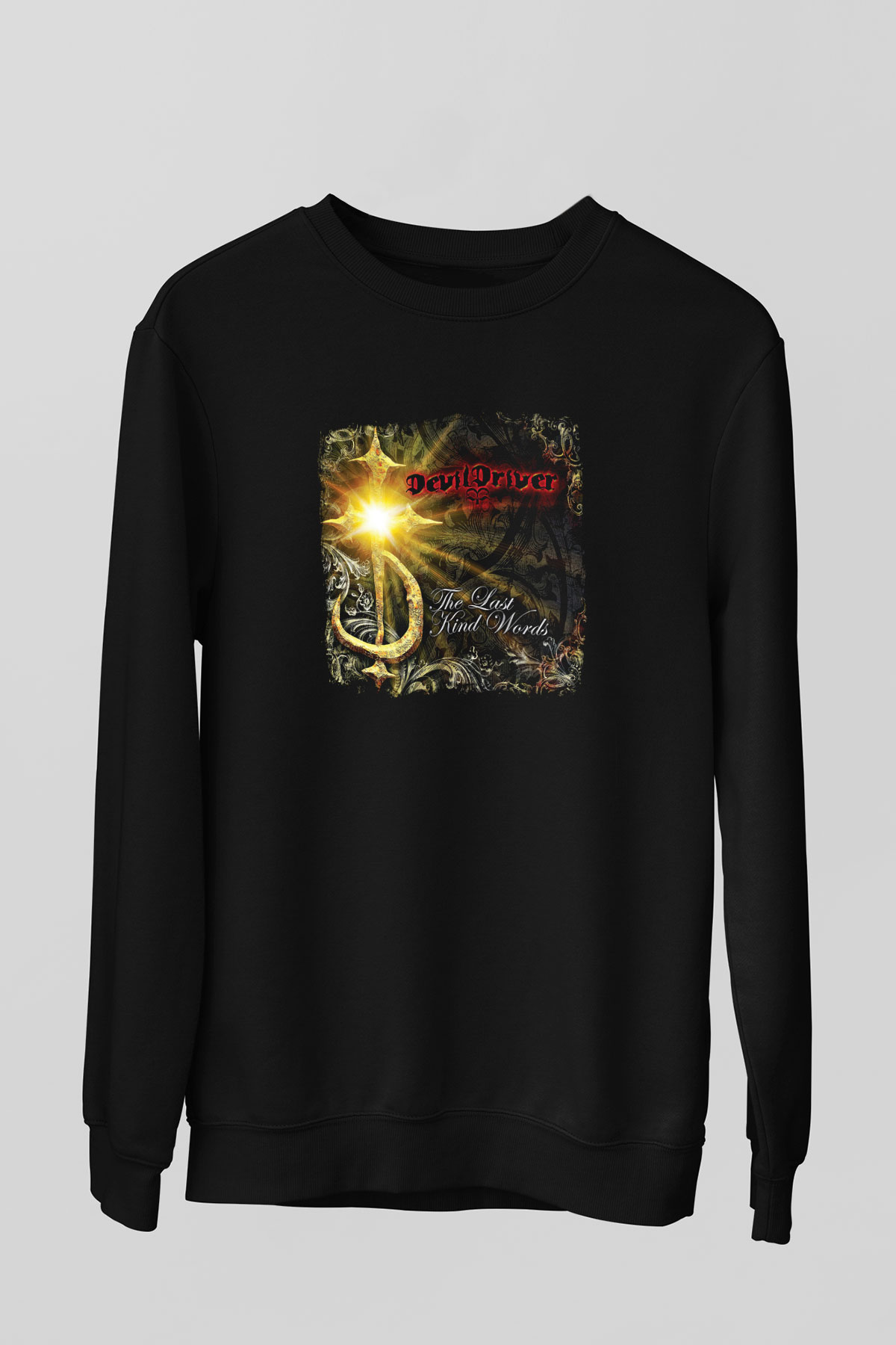 Devil Driver Baskılı Unisex Siyah Sweatshirt