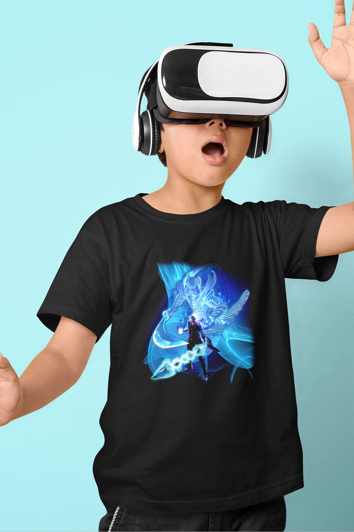 Devil May Cry Baskılı Siyah Unisex Çocuk Tişört