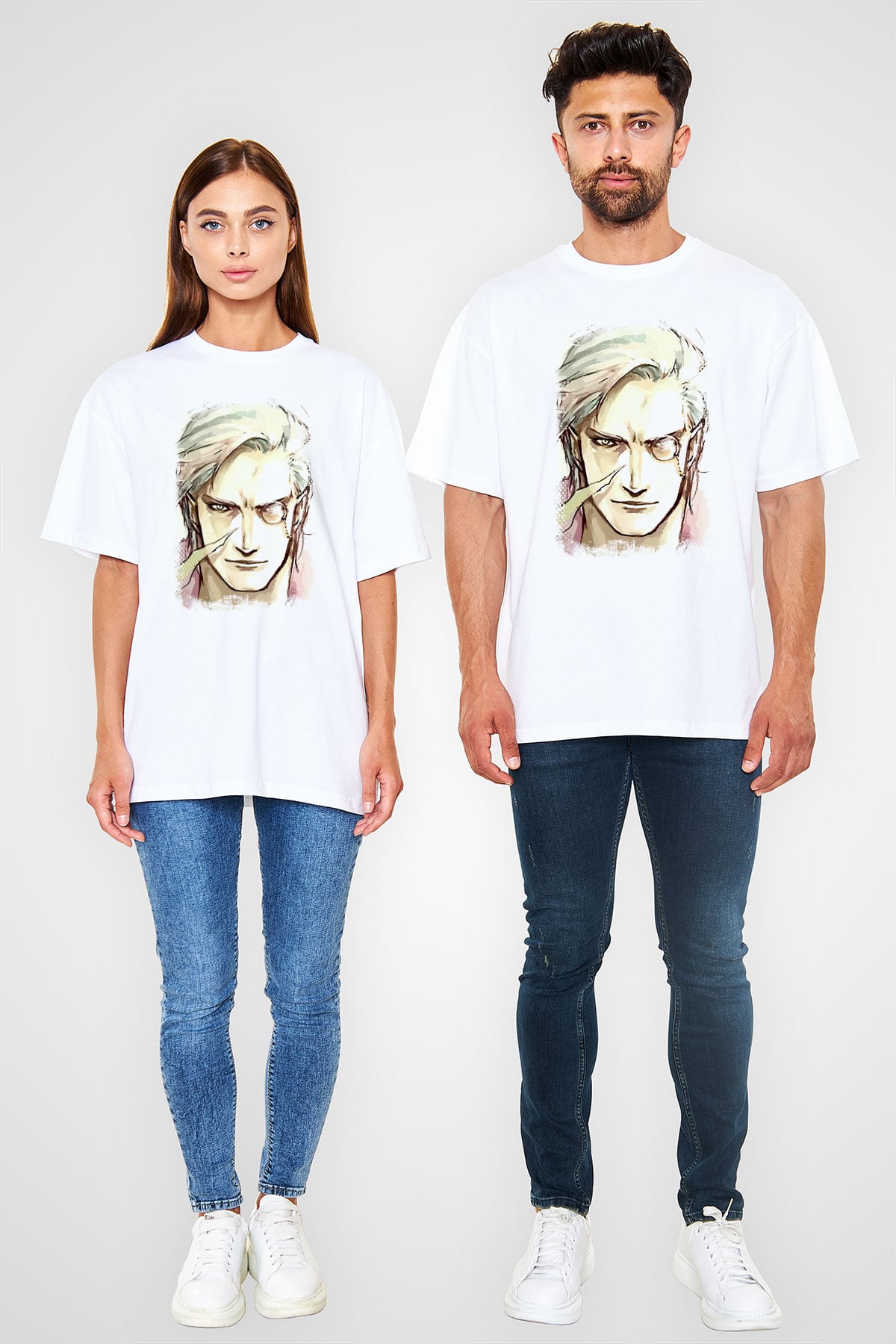 Devil May Cry Beyaz Unisex Oversize Tişört T-Shirt