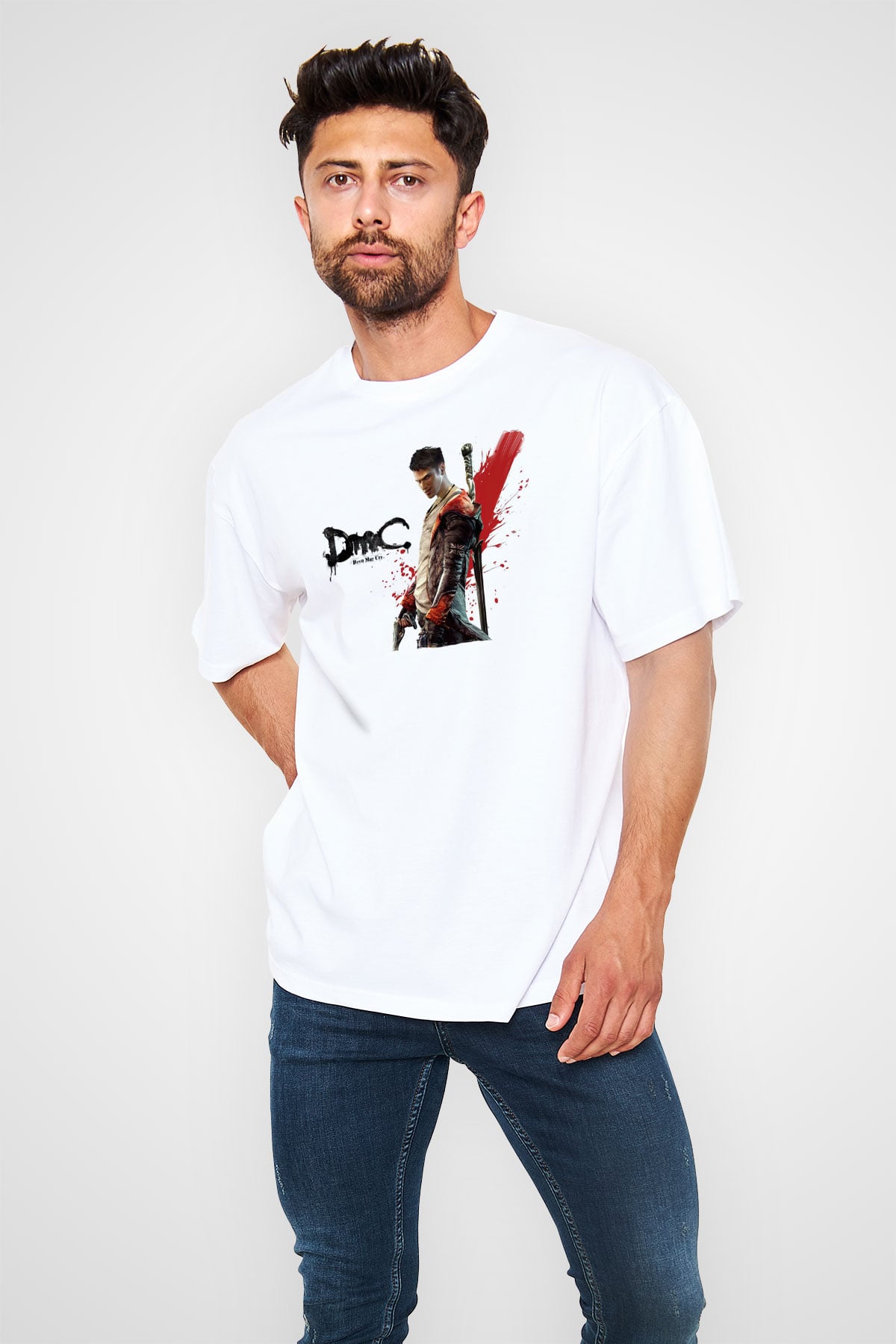 Devil May Cry Beyaz Unisex Tişört T-Shirt