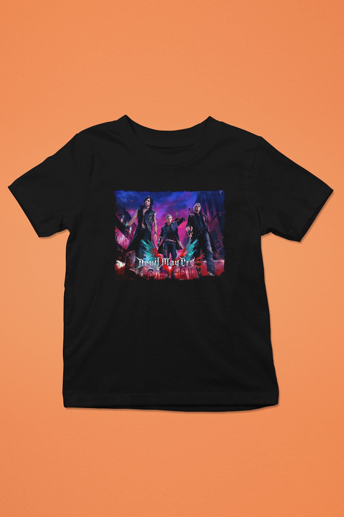 Devil May Cry Siyah Unisex Çocuk Tişört