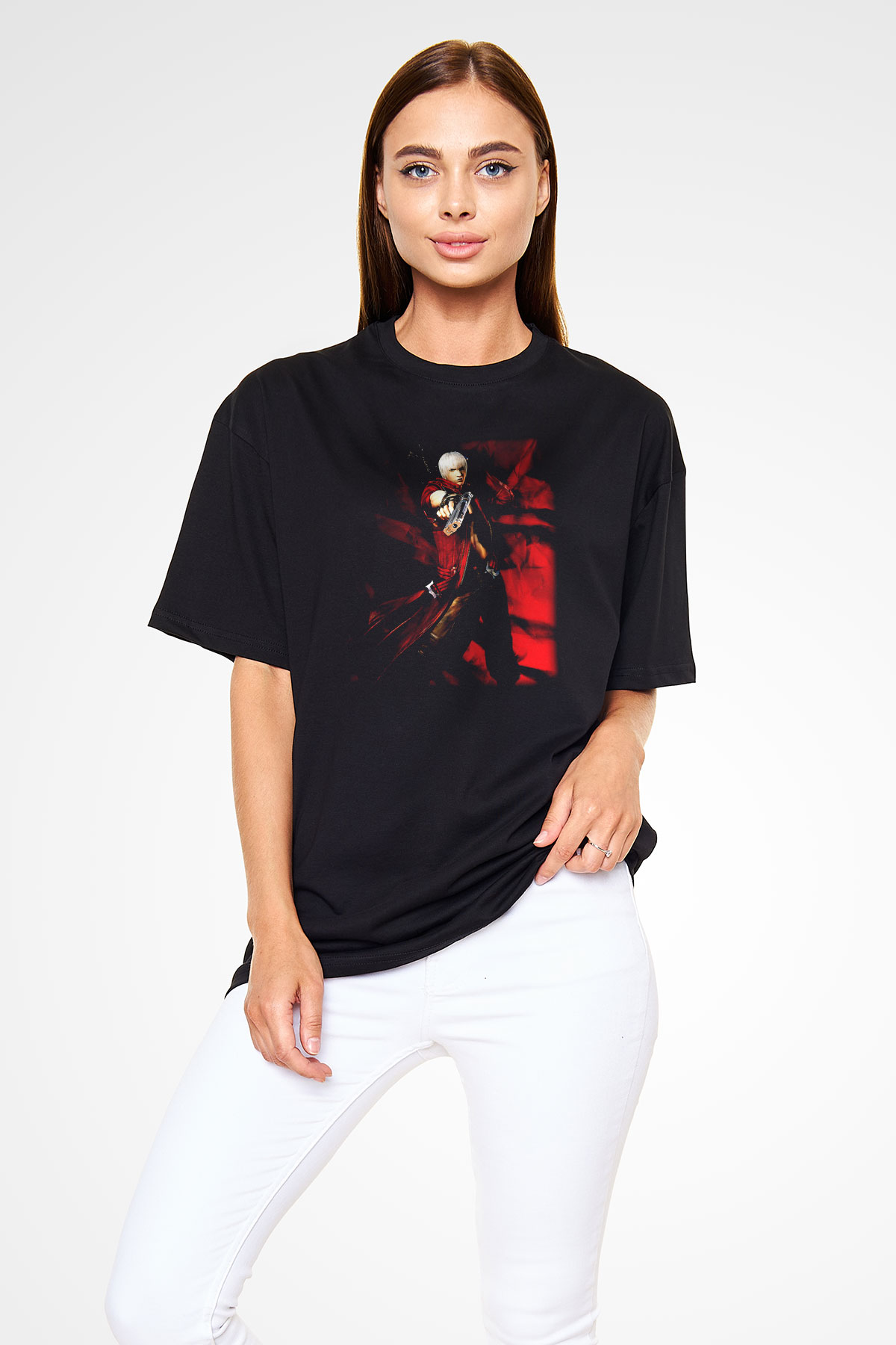 Devil May Cry Siyah Unisex Oversize Tişört T-Shirt