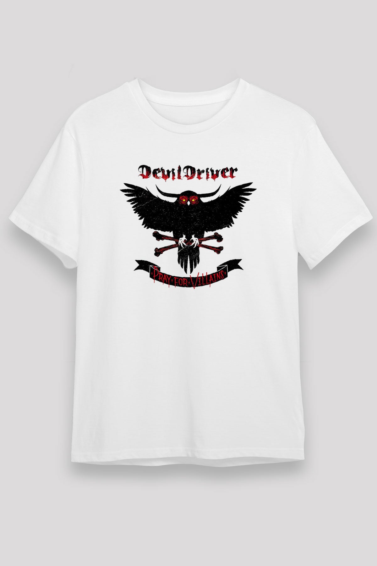 DevilDriver Beyaz Unisex Tişört T-Shirt - TişörtFabrikası
