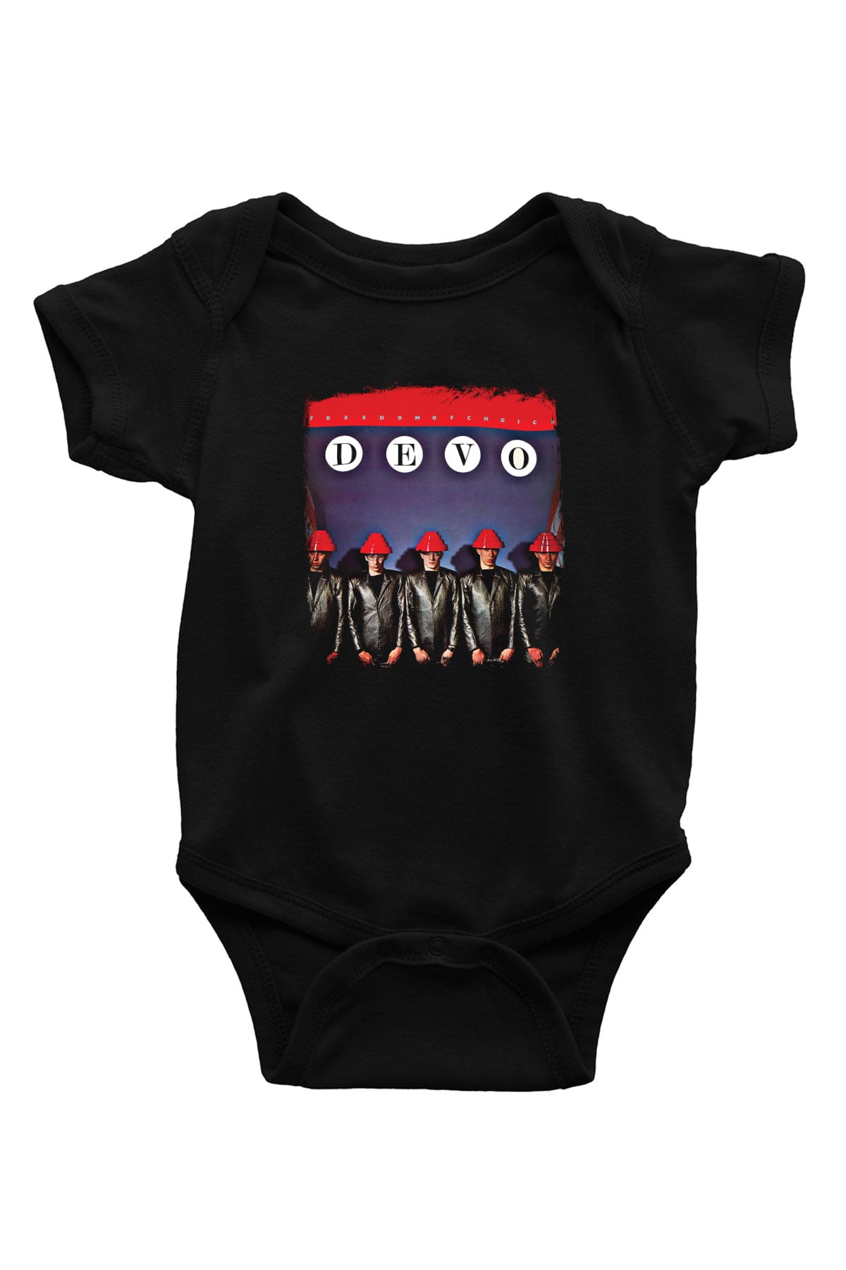 Devo Baskılı Unisex Siyah Bebek Body - Zıbın