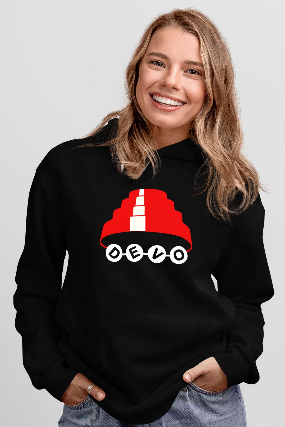Devo Siyah Unisex Hoodie