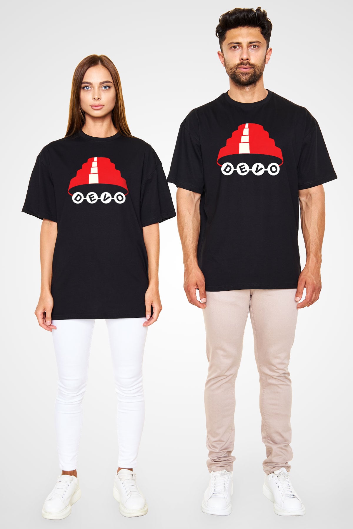 Devo Siyah Unisex Oversize Tişört T-Shirt