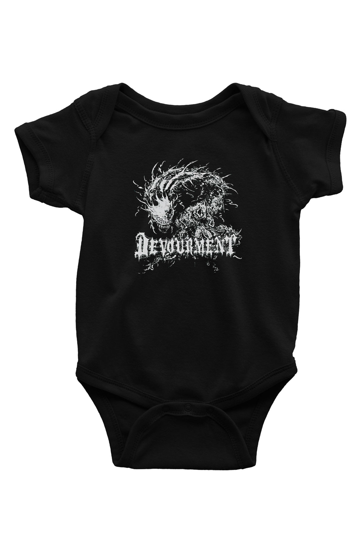 Devourment Baskılı Unisex Siyah Bebek Body - Zıbın