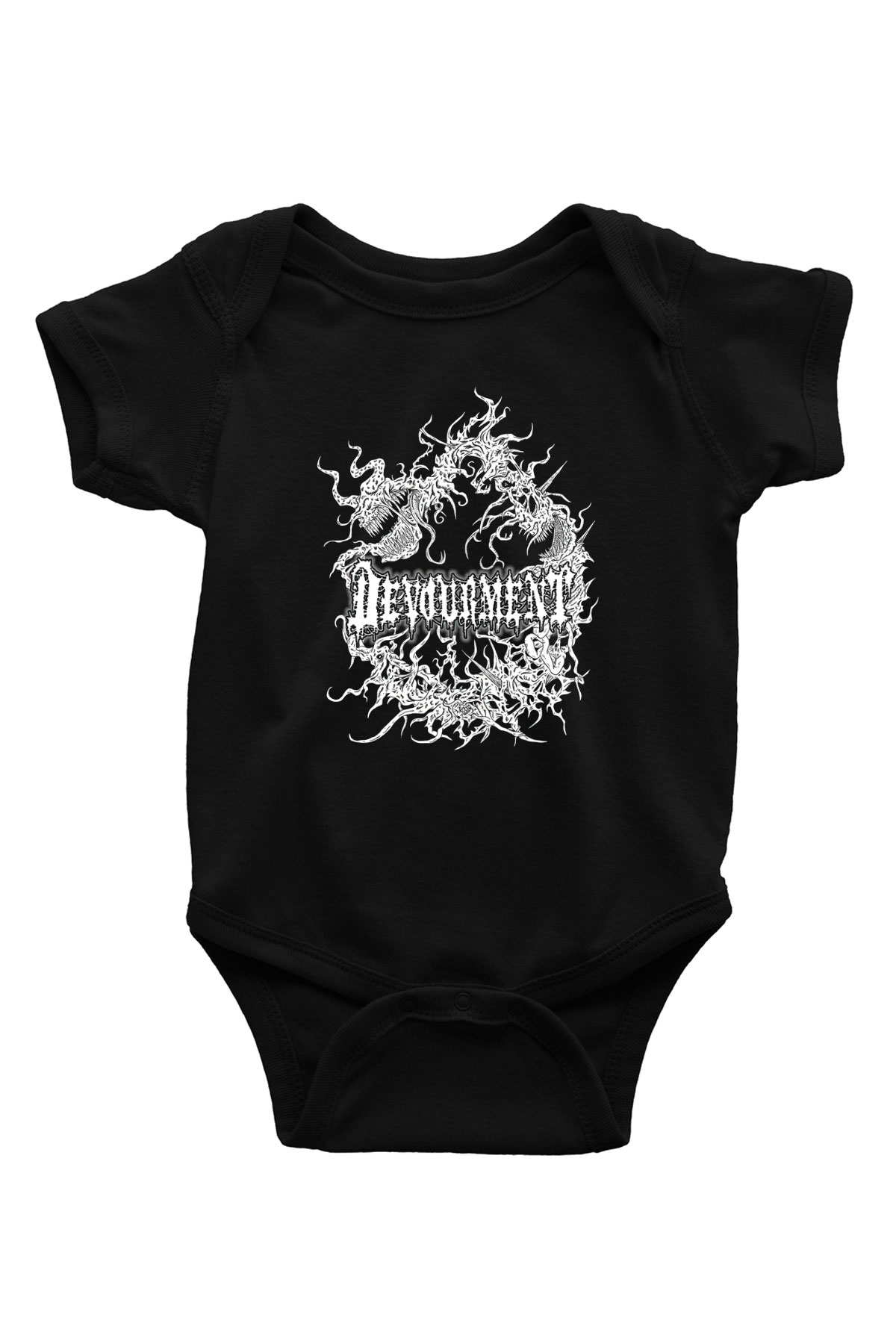 Devourment Baskılı Unisex Siyah Bebek Body - Zıbın