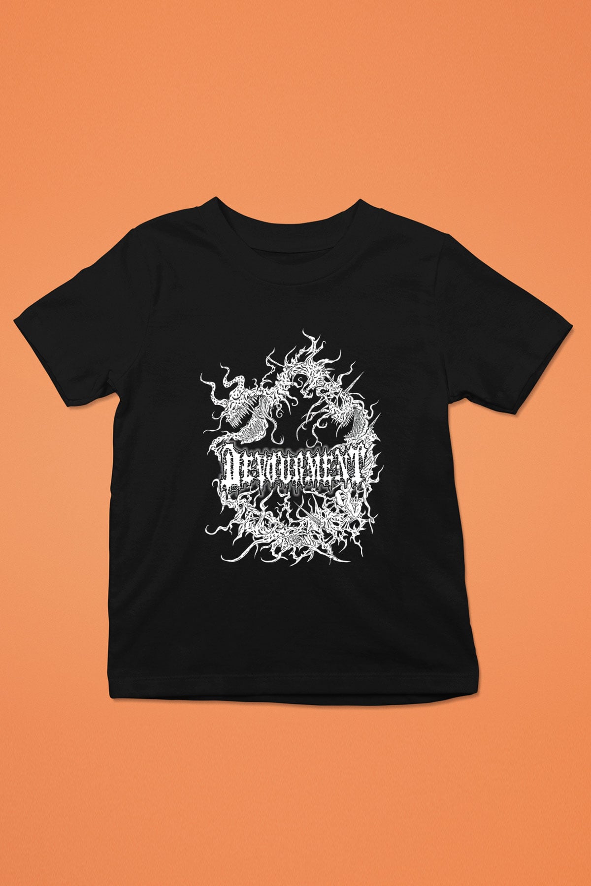 Devourment Baskılı Unisex Siyah Çocuk Tişört - Tshirt