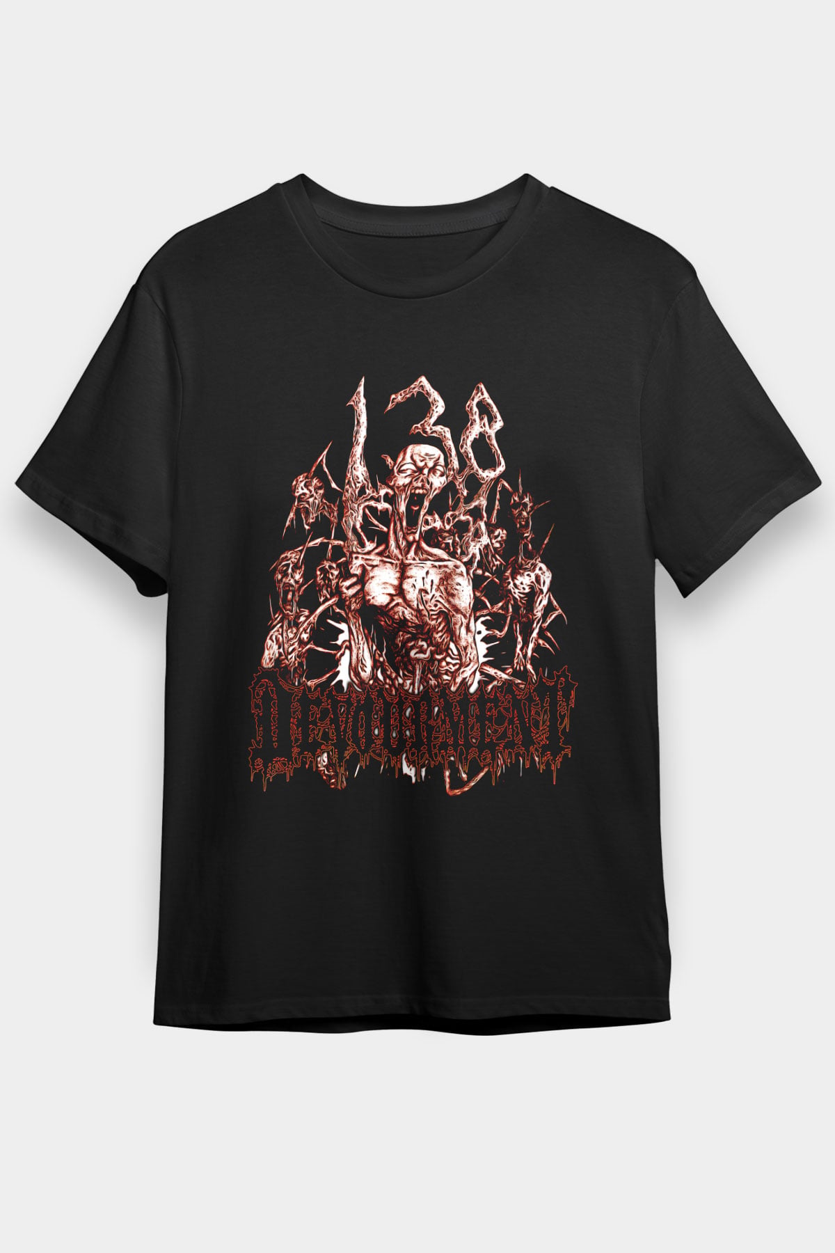Devourment Baskılı Unisex Siyah Tişört - Tshirt