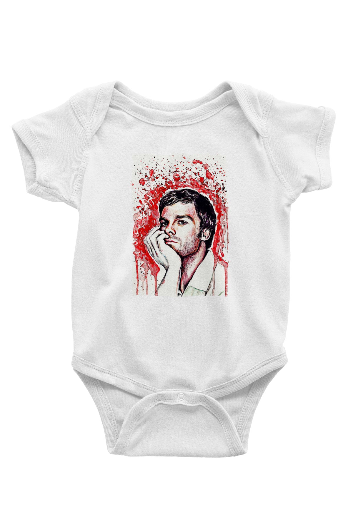 Dexter Baskılı Beyaz Unisex Bebek Body - Zıbın