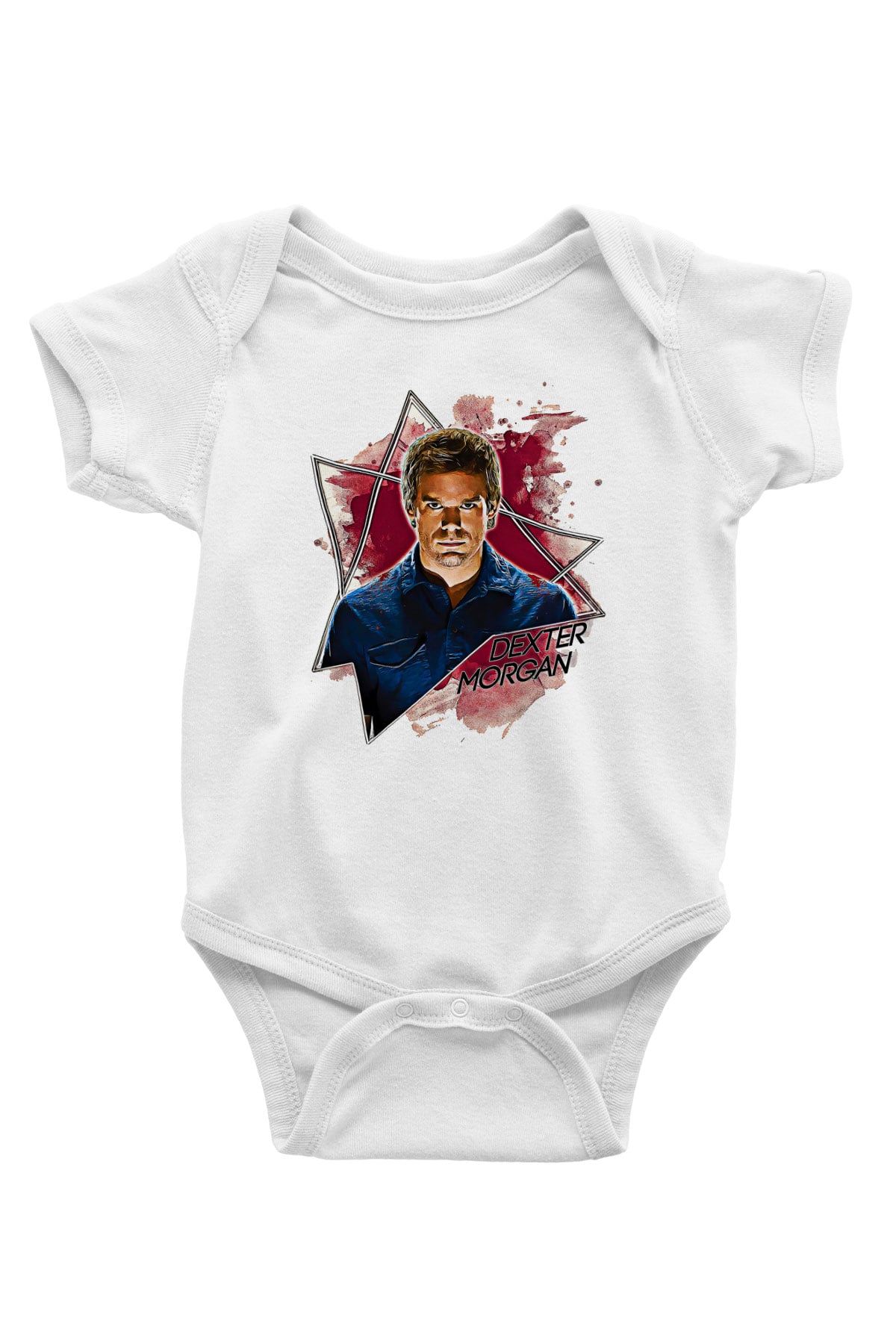 Dexter Baskılı Beyaz Unisex Bebek Body - Zıbın