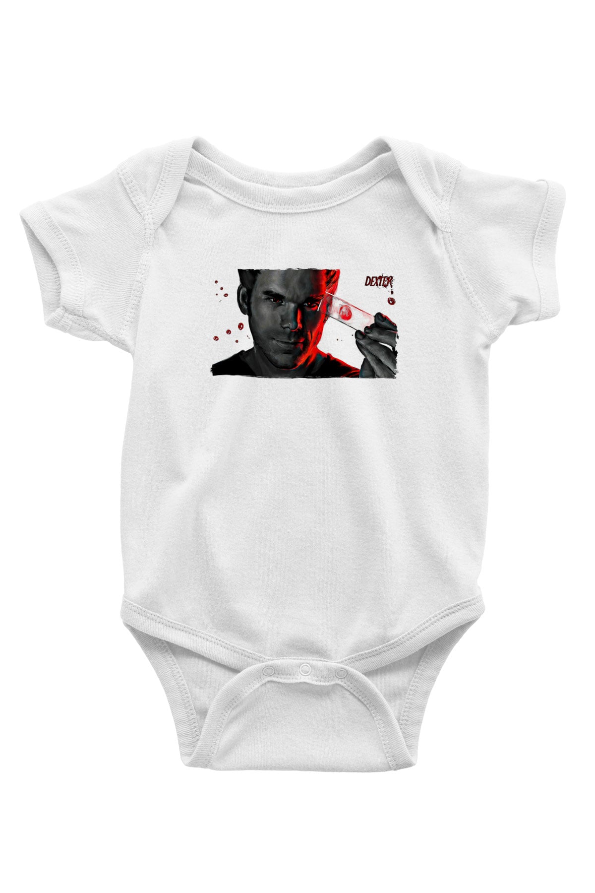 Dexter Baskılı Beyaz Unisex Bebek Body - Zıbın