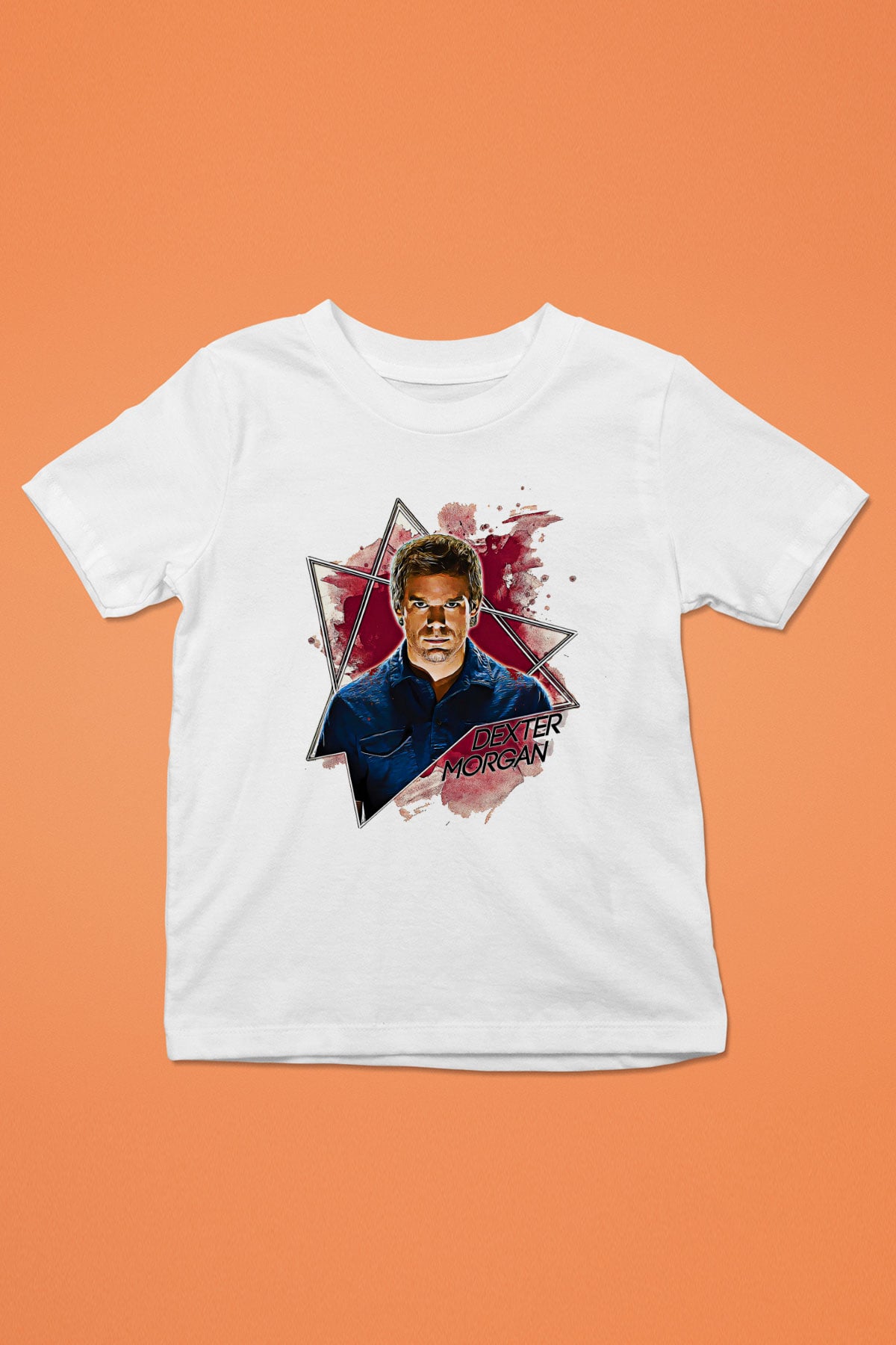 Dexter Baskılı Beyaz Unisex Beyaz Çocuk Tişört - Tshirt