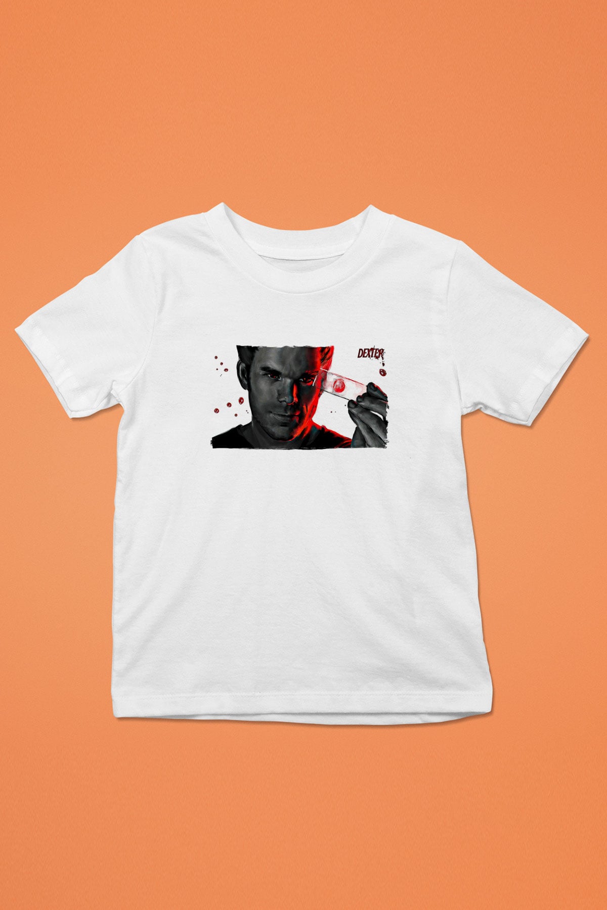 Dexter Baskılı Beyaz Unisex Beyaz Çocuk Tişört - Tshirt