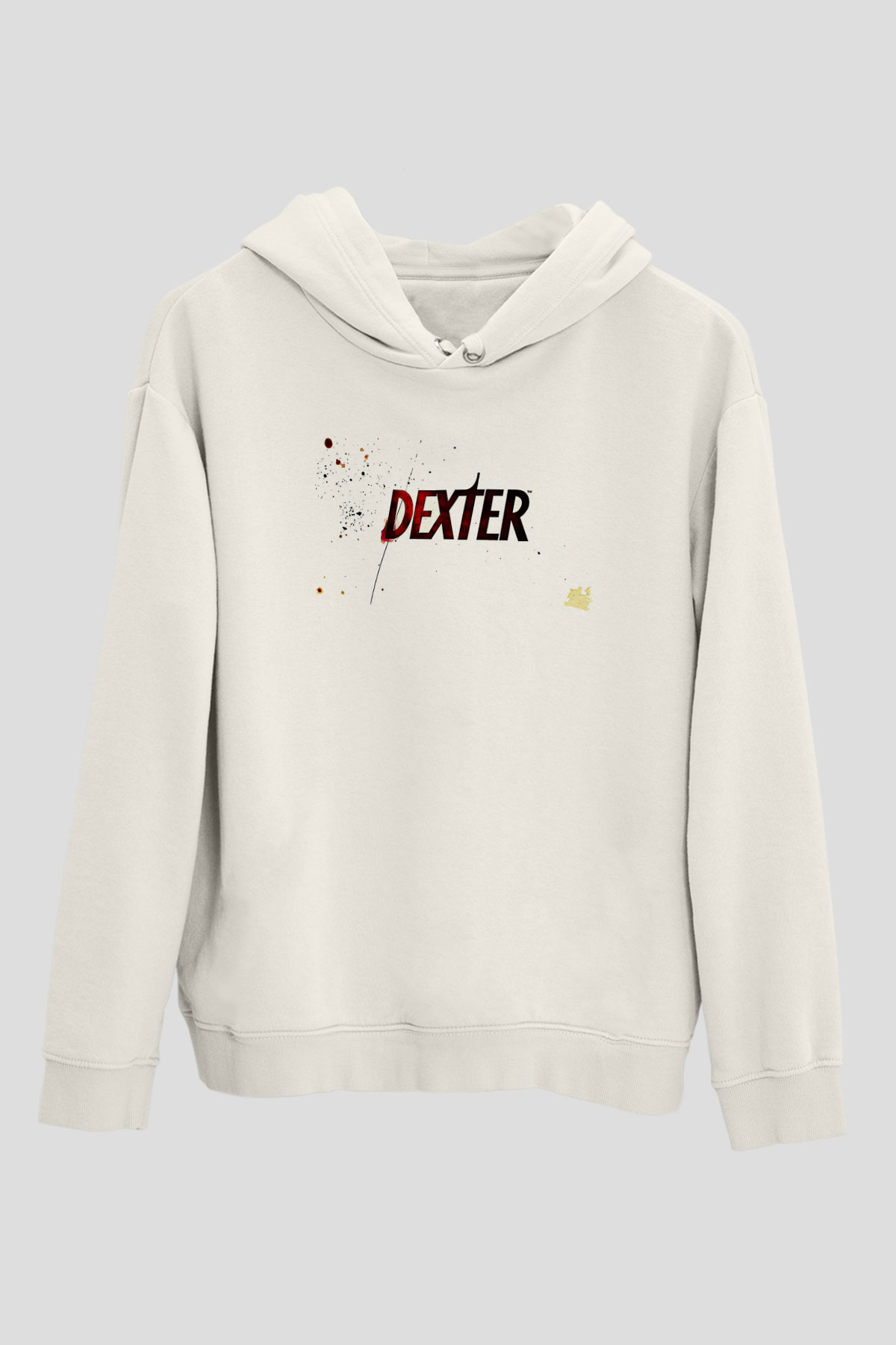 Dexter Baskılı Beyaz Unisex Hoodie
