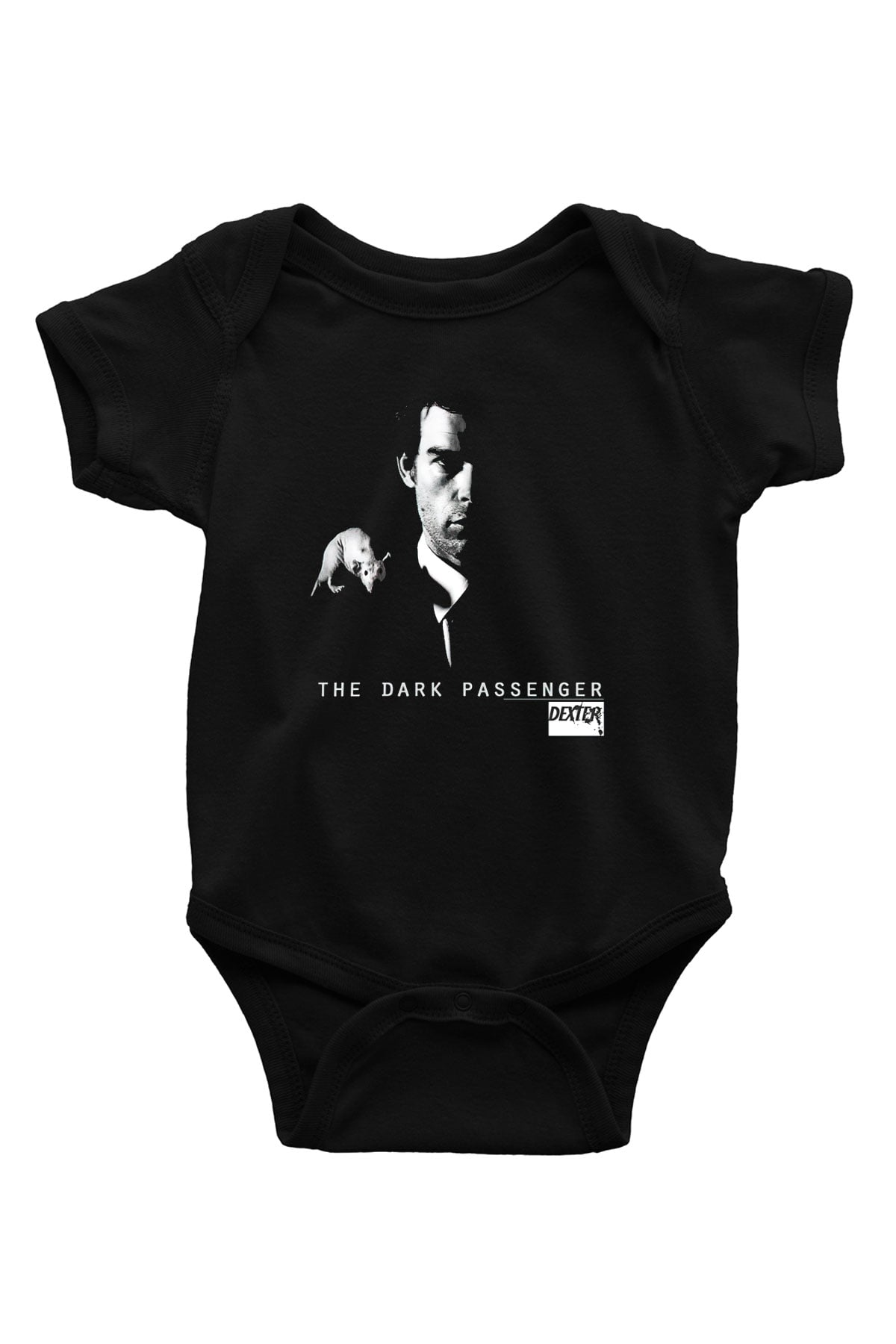 Dexter Baskılı Unisex Siyah Bebek Body - Zıbın