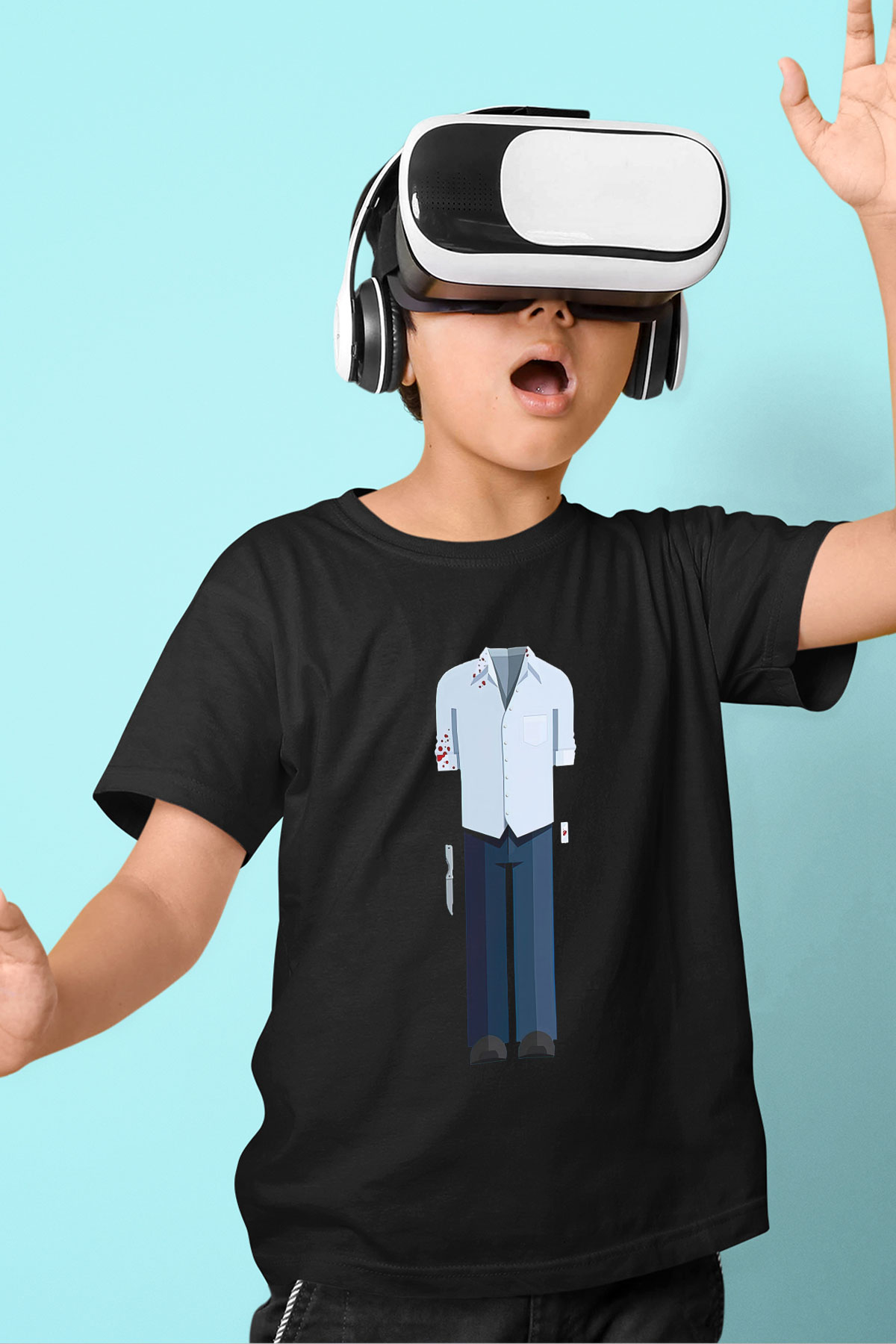 Dexter Baskılı Unisex Siyah Çocuk Tişört - Tshirt