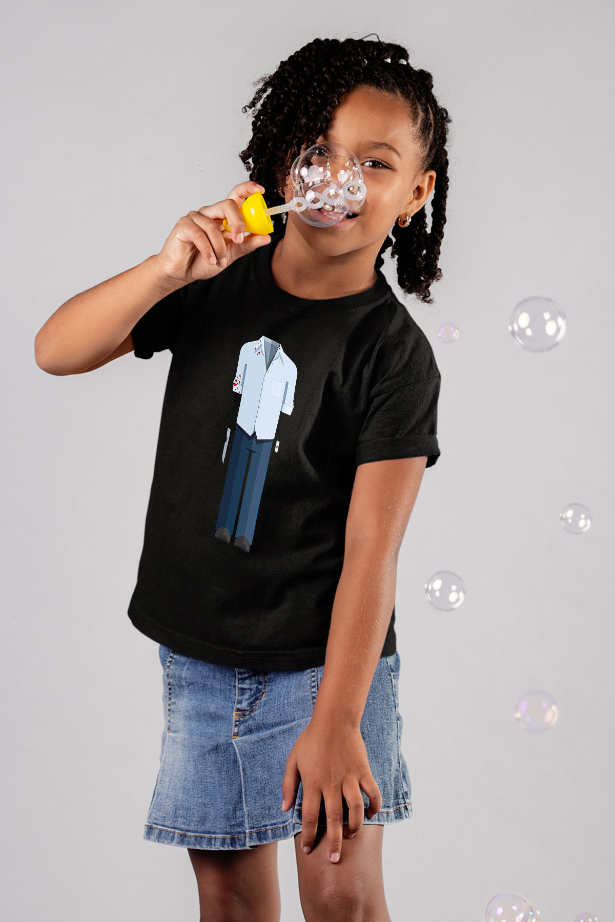 Dexter Baskılı Unisex Siyah Çocuk Tişört - Tshirt