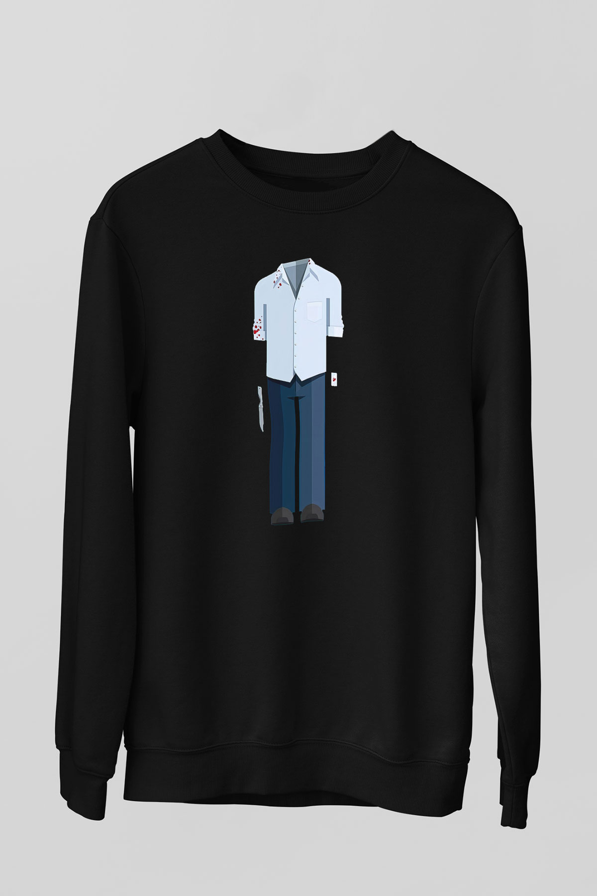 Dexter Baskılı Unisex Siyah Sweatshirt