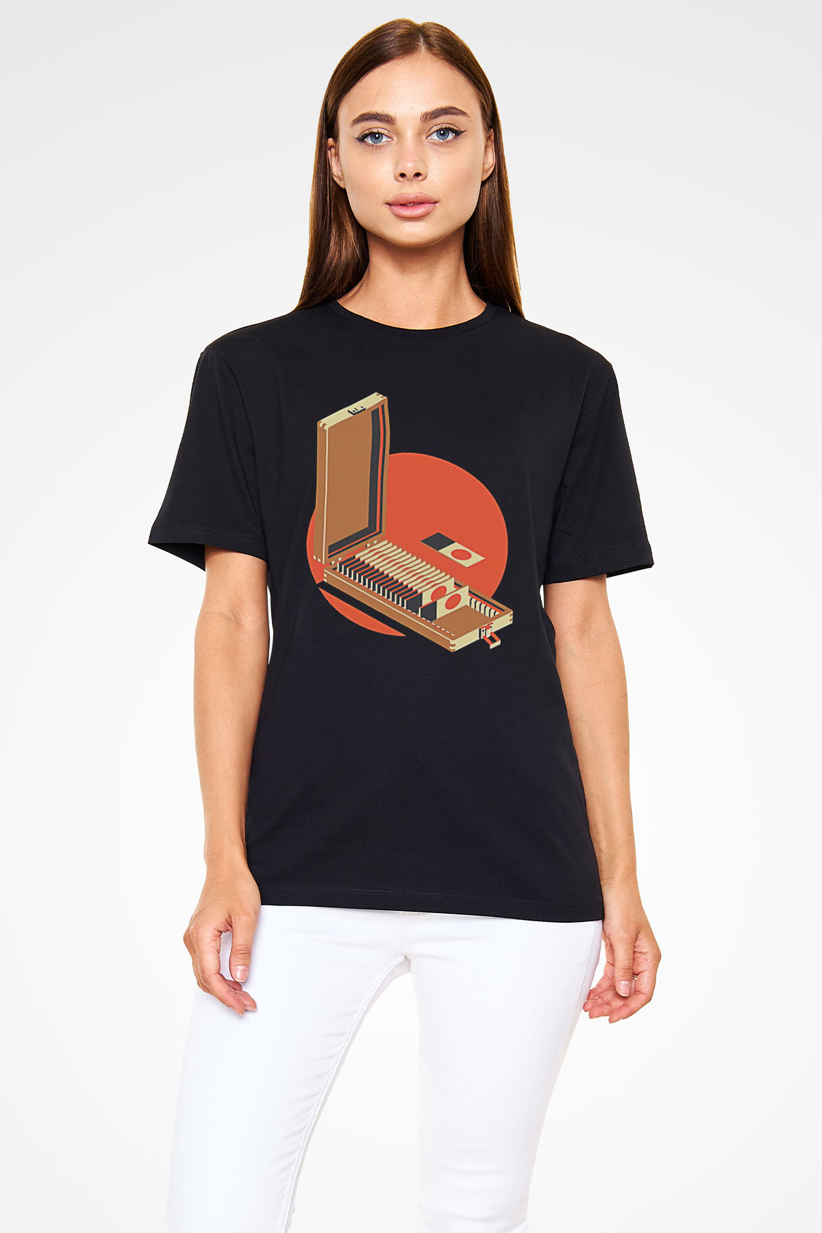 Dexter Baskılı Unisex Siyah Tişört - Tshirt