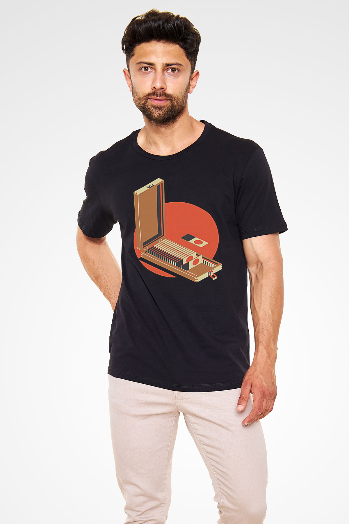 Dexter Baskılı Unisex Siyah Tişört - Tshirt