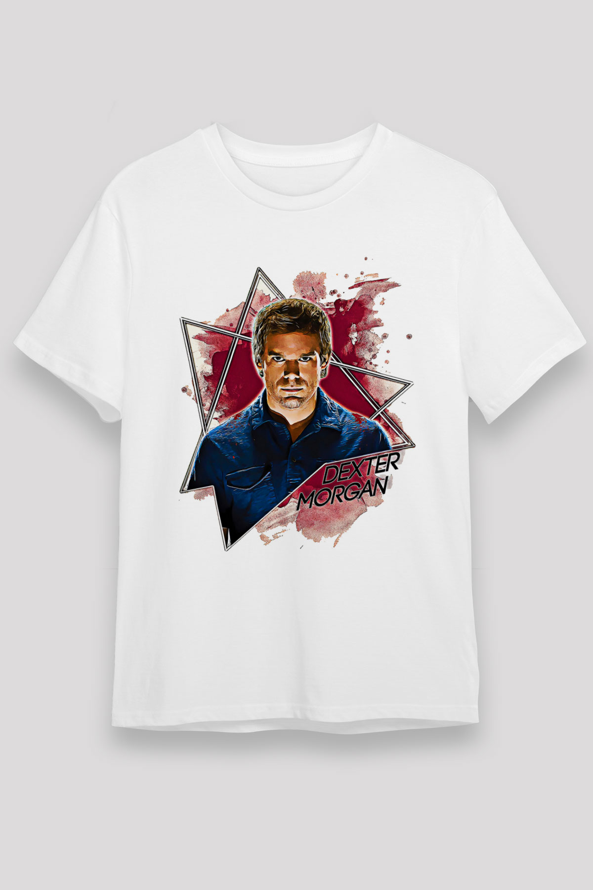 Dexter Unisex Baskılı Beyaz Tişört - Tshirt