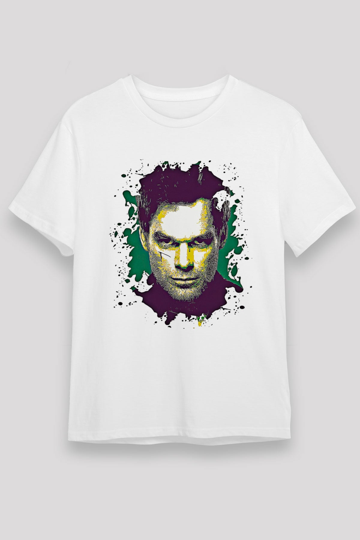 Dexter Unisex Baskılı Beyaz Tişört - Tshirt