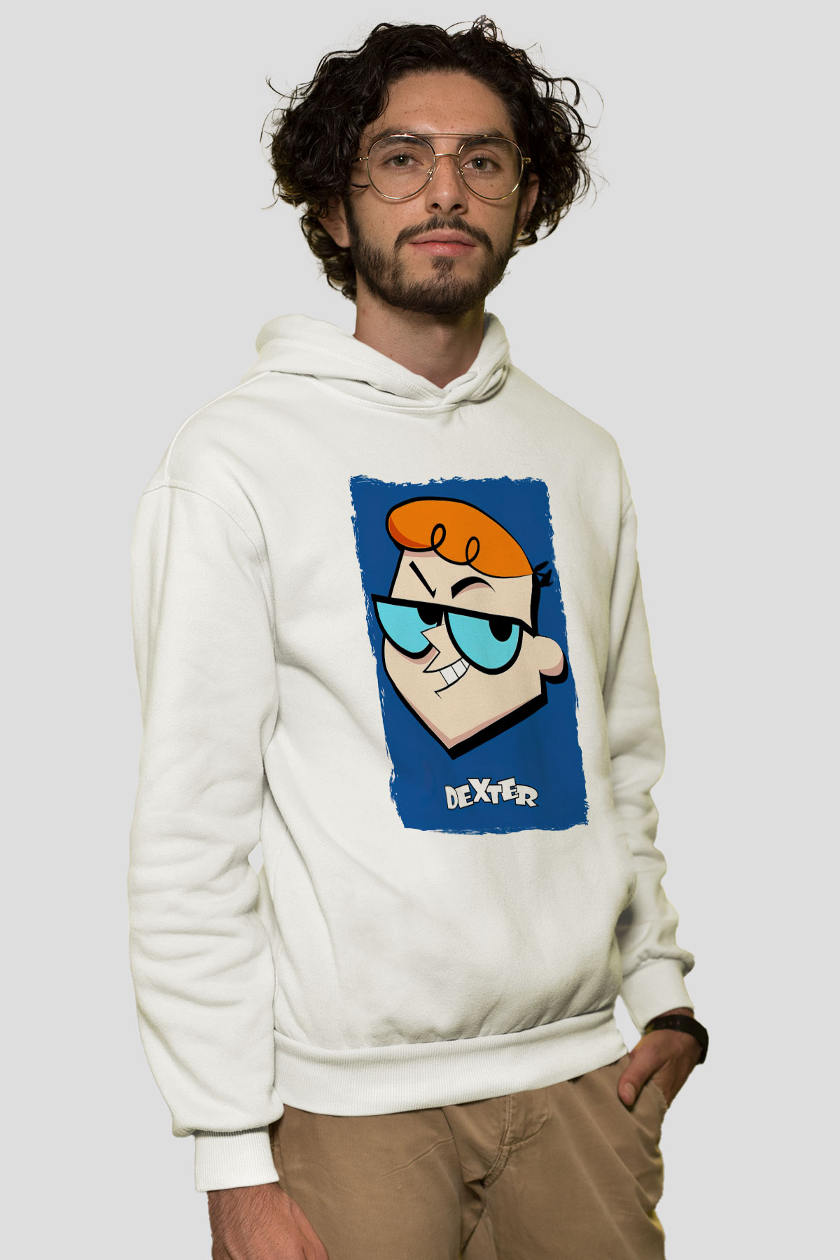 Dexter's Laboratory Beyaz Unisex Hoodie