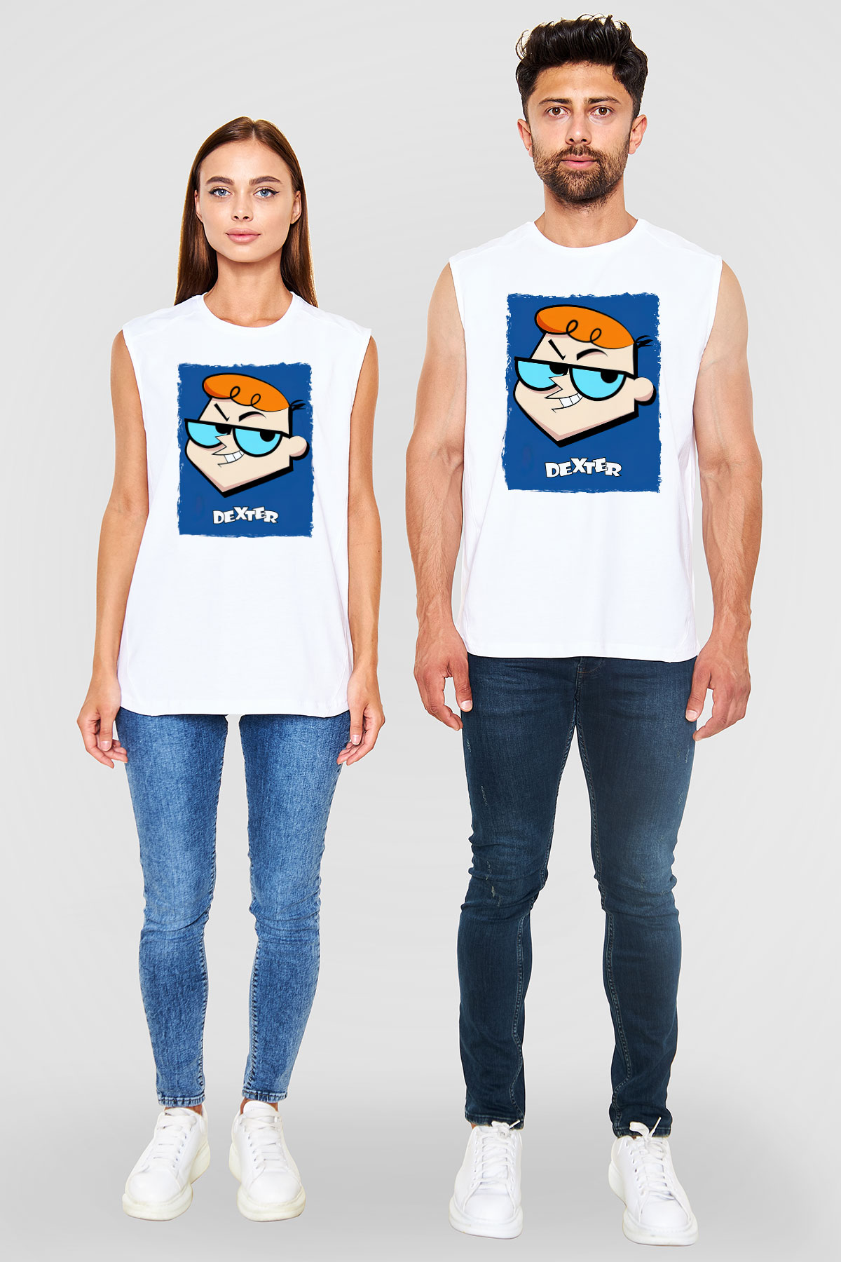 Dexter's Laboratory Beyaz Unisex Kolsuz Tişört