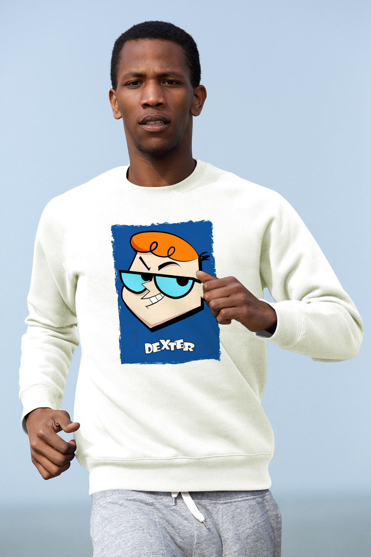 Dexter's Laboratory Beyaz Unisex Sweatshirt
