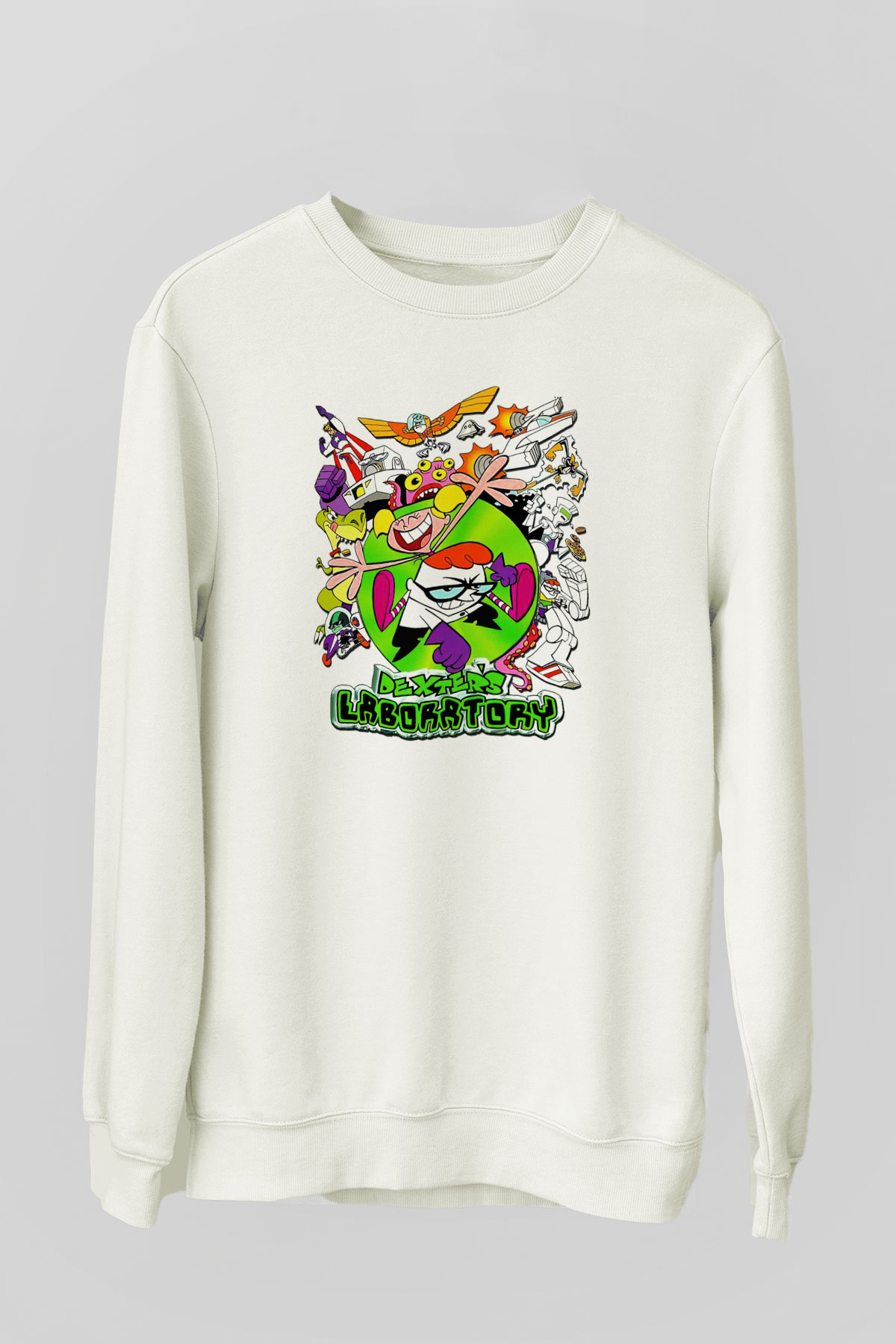 Dexter's Laboratory Beyaz Unisex Sweatshirt