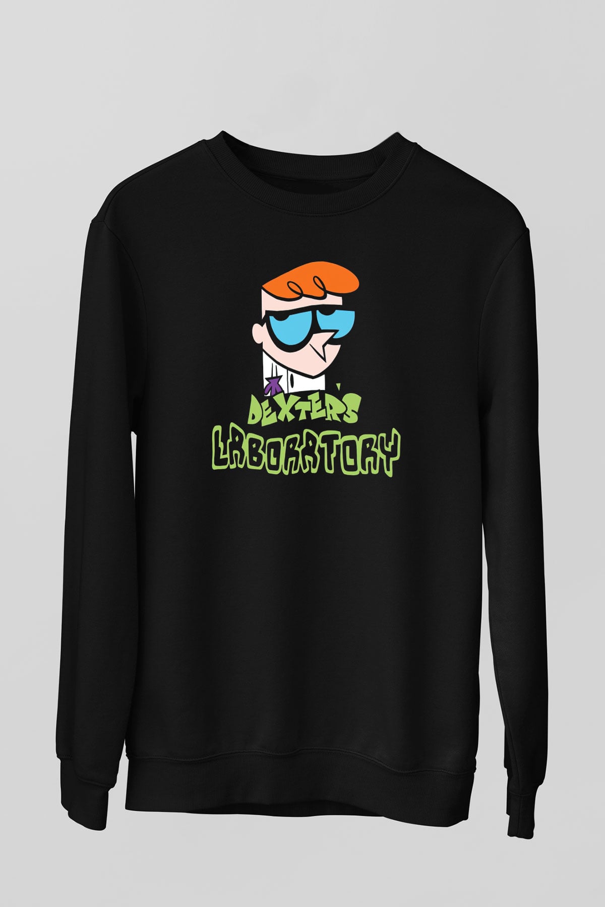 Dexter's Laboratory Siyah Unisex Sweatshirt