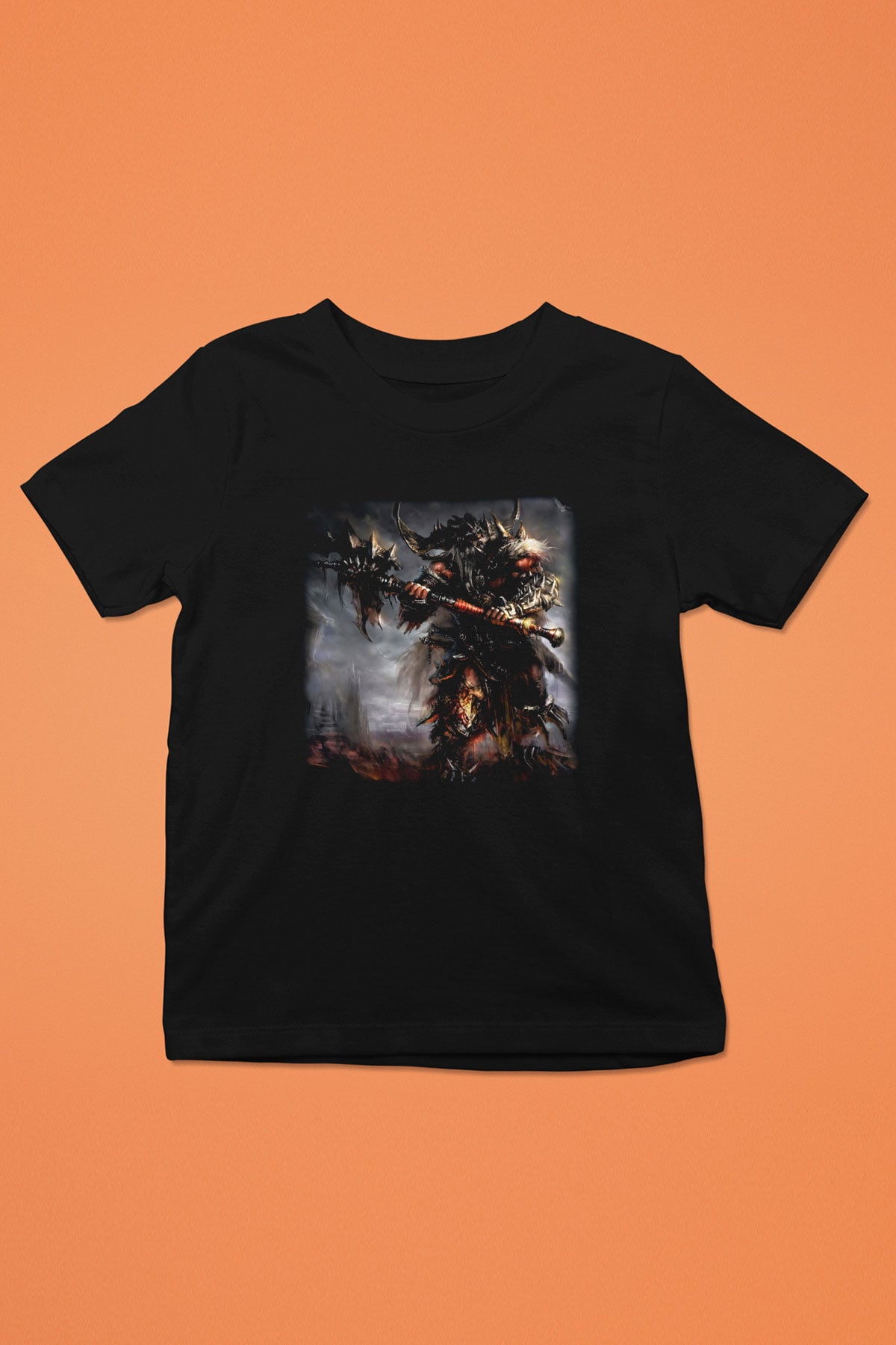 Diablo Baskılı Siyah Unisex Çocuk Tişört