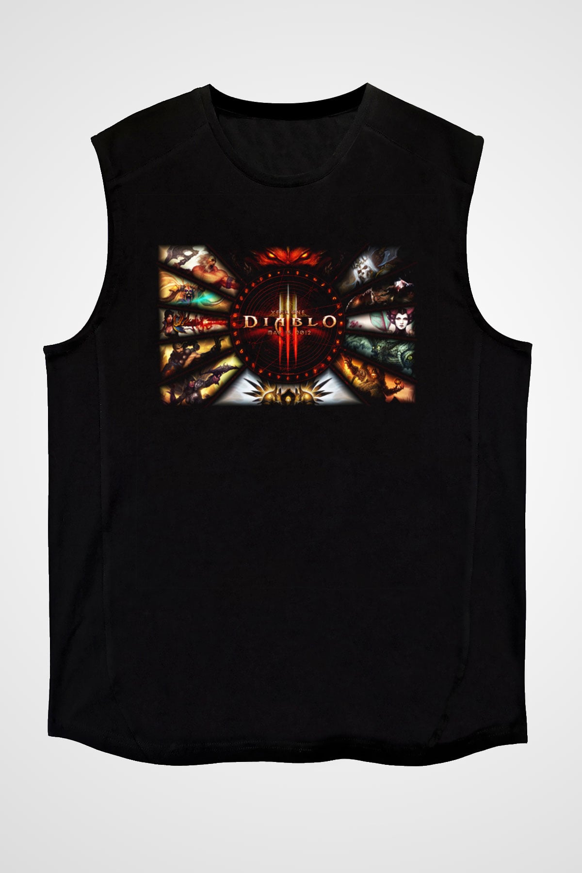 Diablo Siyah Unisex Kolsuz Tişört