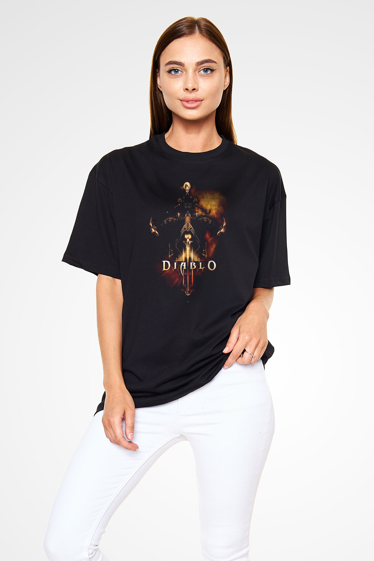 Diablo Siyah Unisex Oversize Tişört T-Shirt