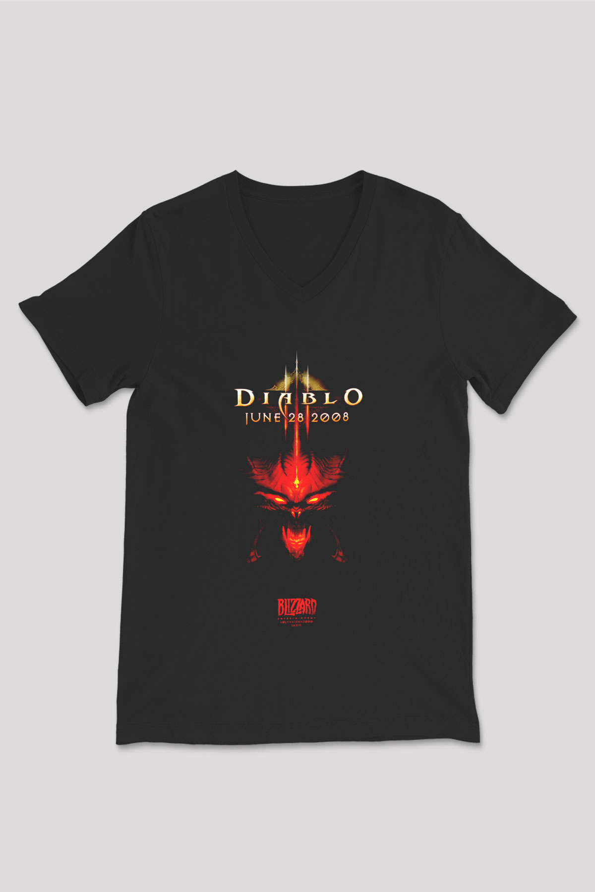 Diablo Siyah Unisex V Yaka Tişört