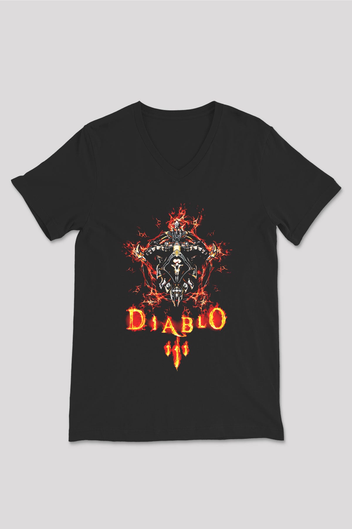 Diablo Siyah Unisex V Yaka Tişört