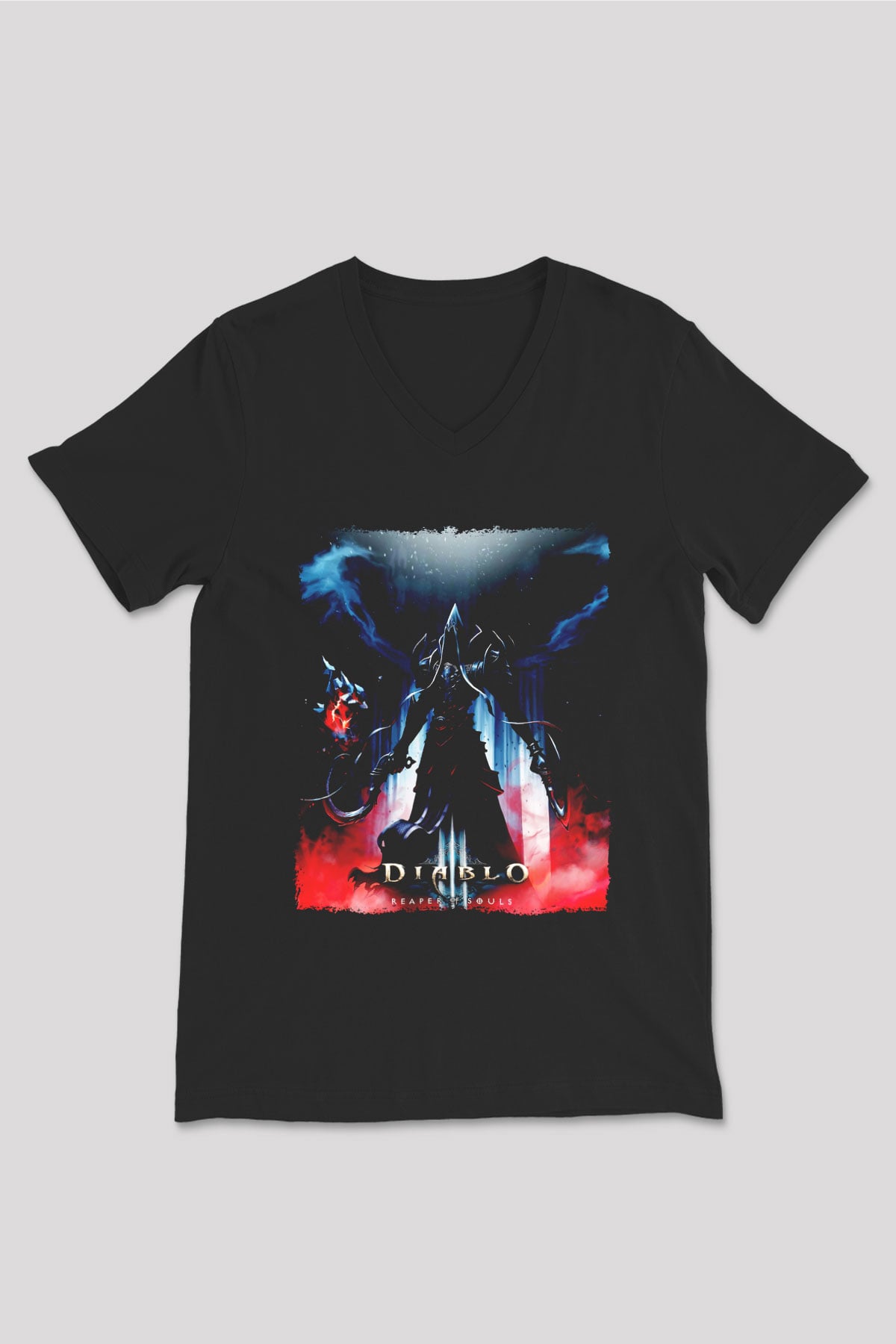 Diablo Siyah Unisex V Yaka Tişört