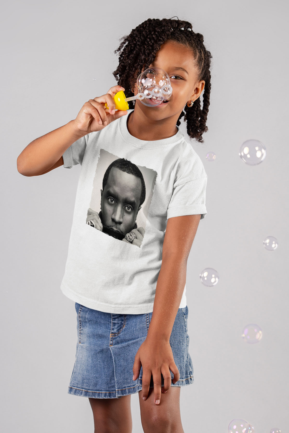 Diddy Beyaz Unisex Çocuk Tişört