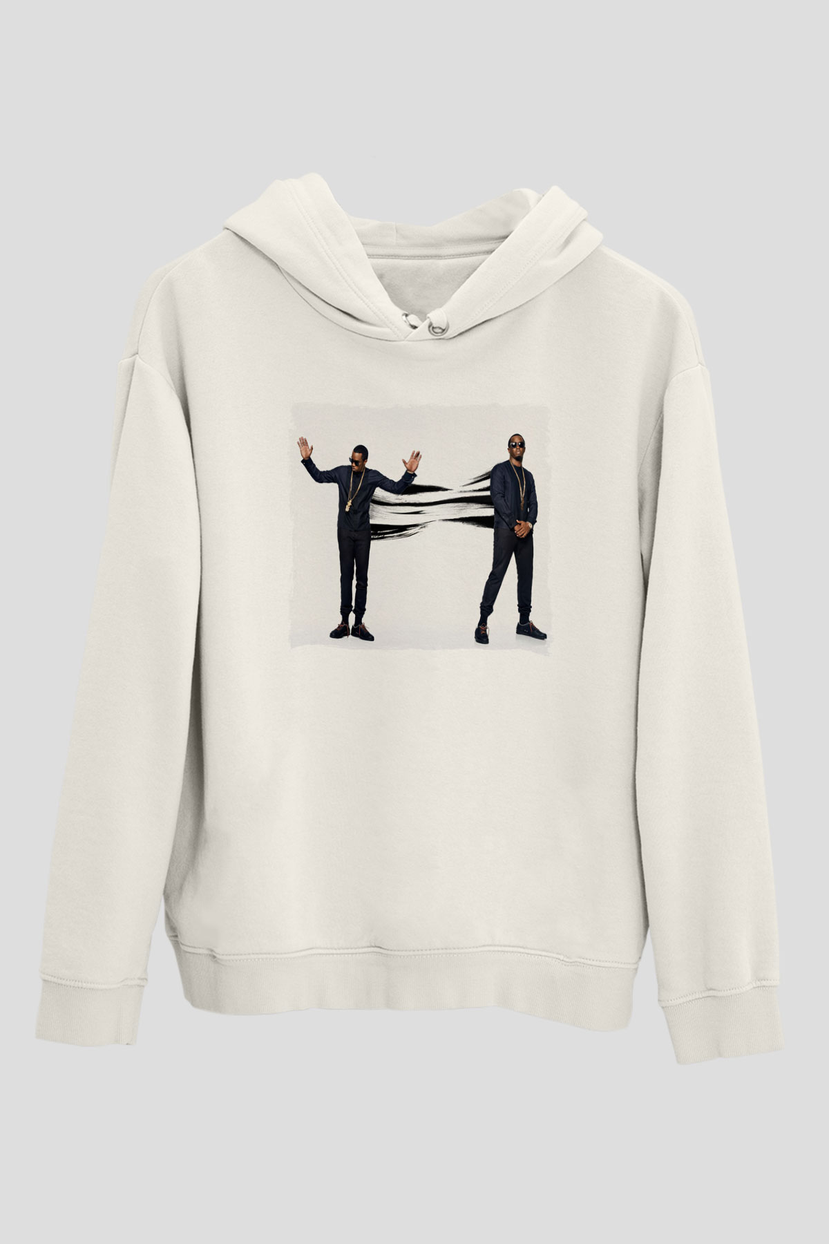 Diddy Beyaz Unisex Kapüşonlu Sweatshirt