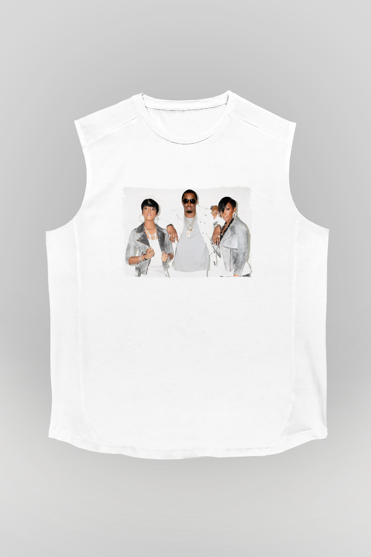 Diddy Beyaz Unisex Kolsuz Tişört