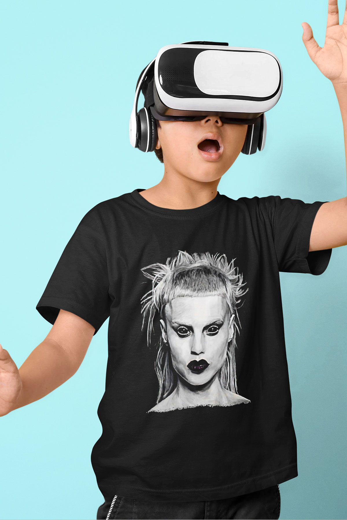 Die Antwoord Baskılı Unisex Siyah Çocuk Tişört - Tshirt