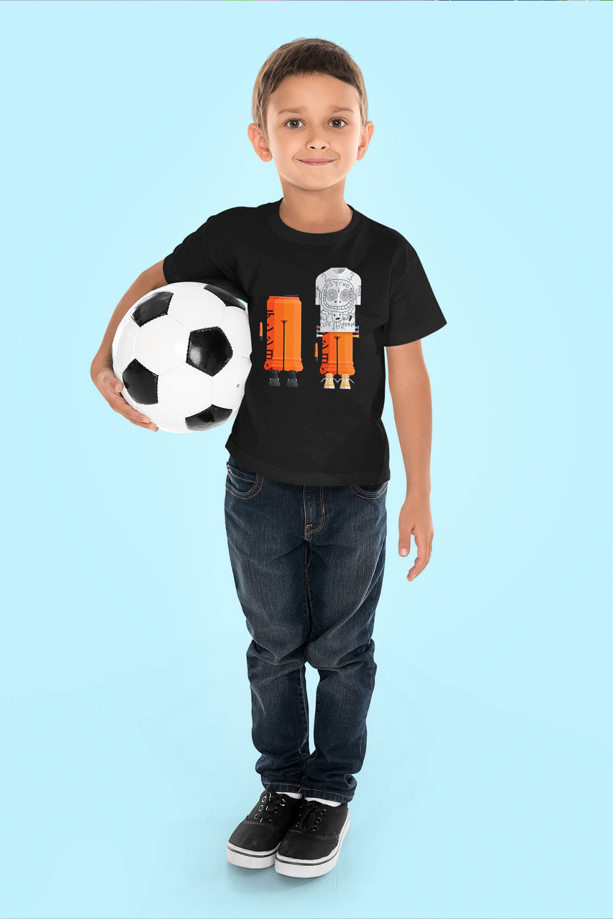 Die Antwoord Baskılı Unisex Siyah Çocuk Tişört - Tshirt